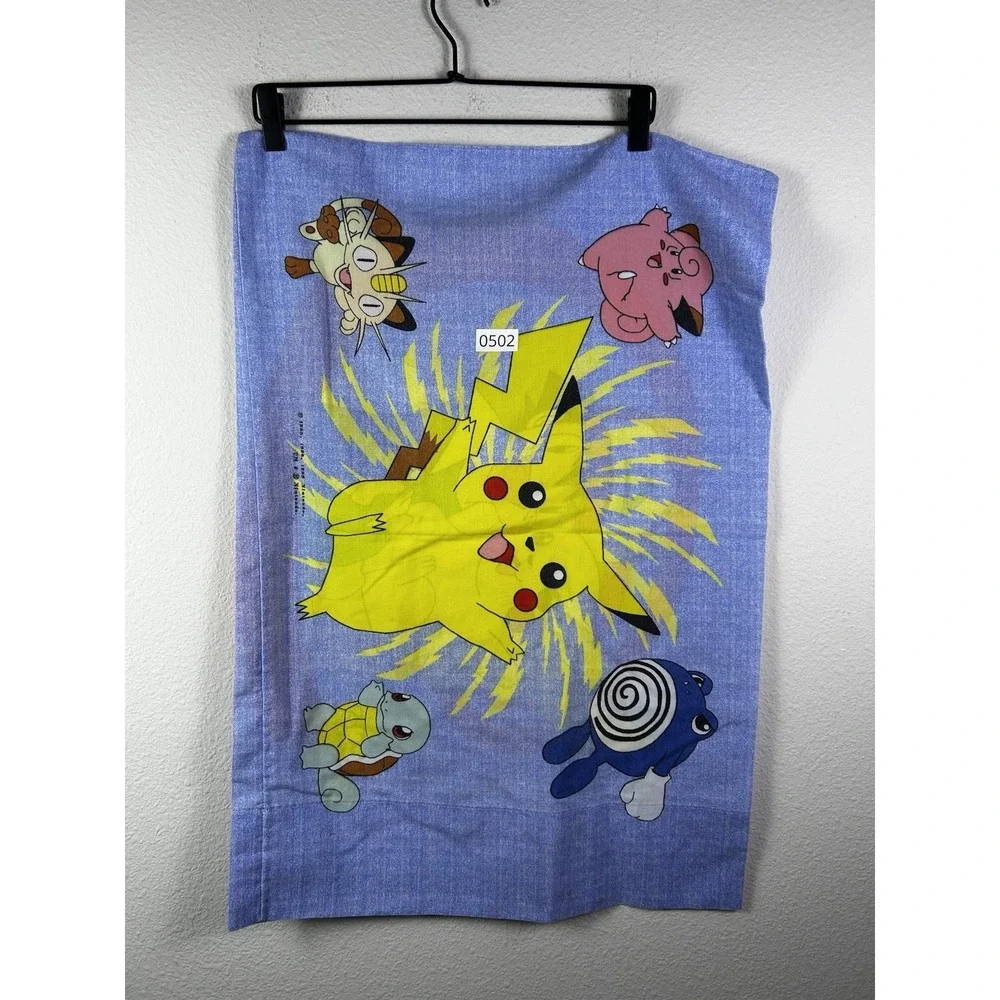 Vintage Pokemon Pillowcase Cover Standard Size Pikachu Ash CLEAN‎